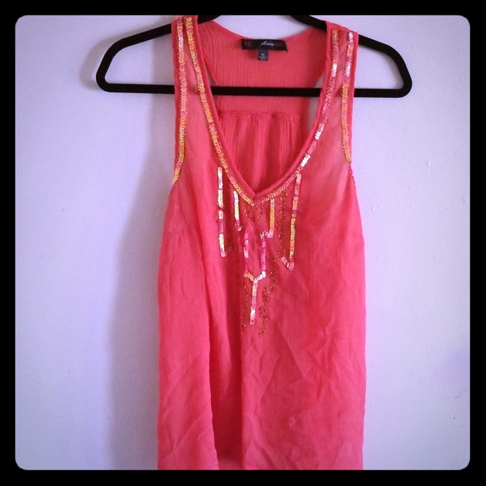 Orange top with neckline design